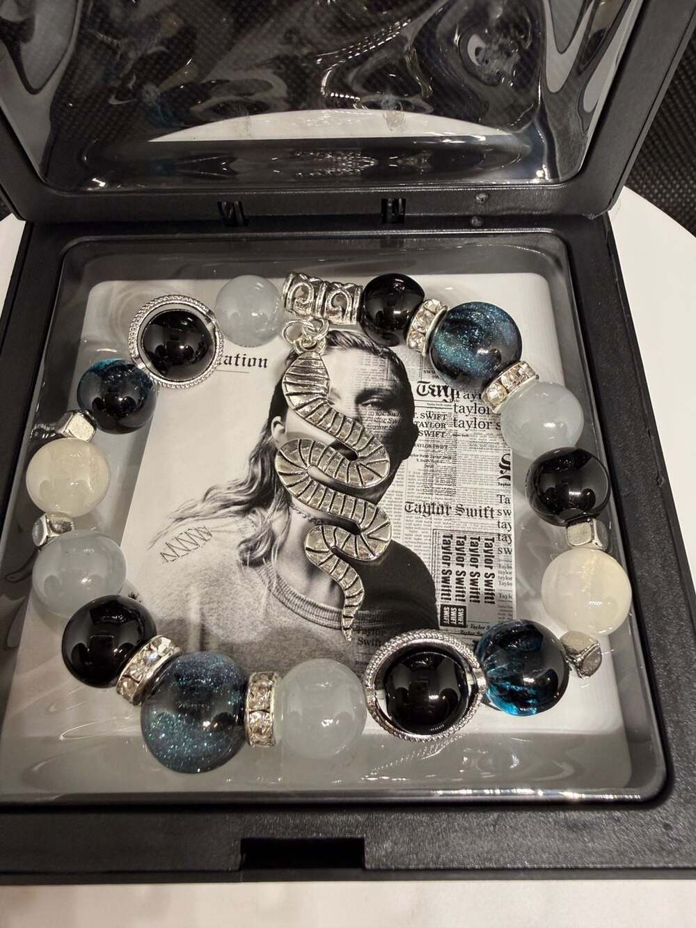 Reputation Snake Crystal Bead Bracelet Swiftie Friendship Jewelry